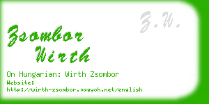 zsombor wirth business card